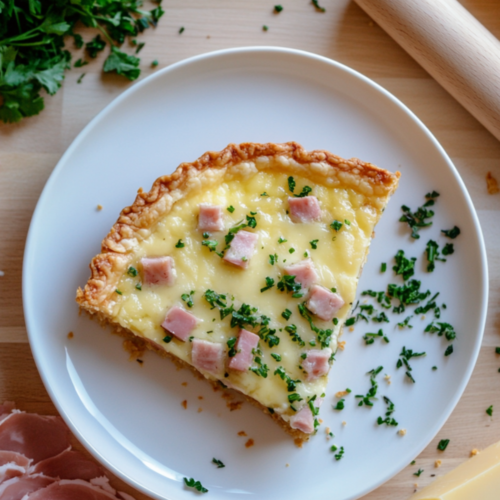 Tarte rapide au jambon et gruyère