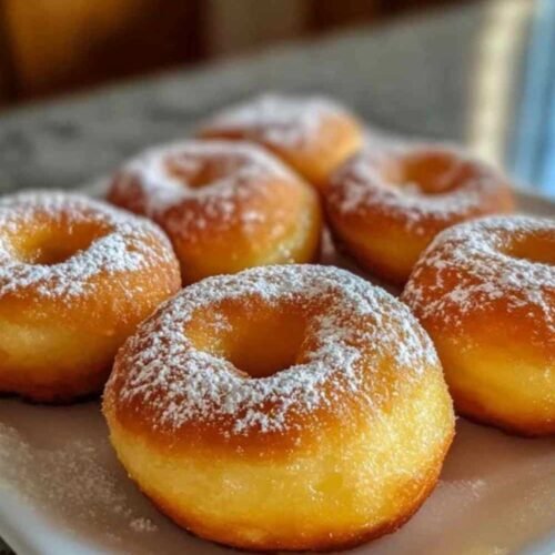 Beignets de pêches servis avec une boule de glace à la vanille