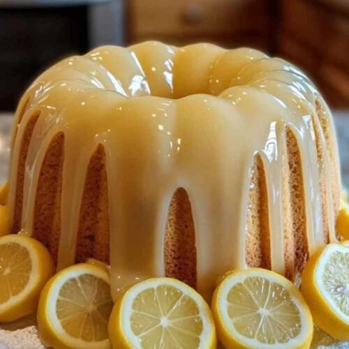 Gâteau au citron avec glaçage brillant