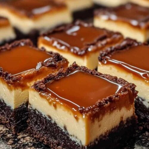 Préparation des brownies au cheesecake caramel Milky Way