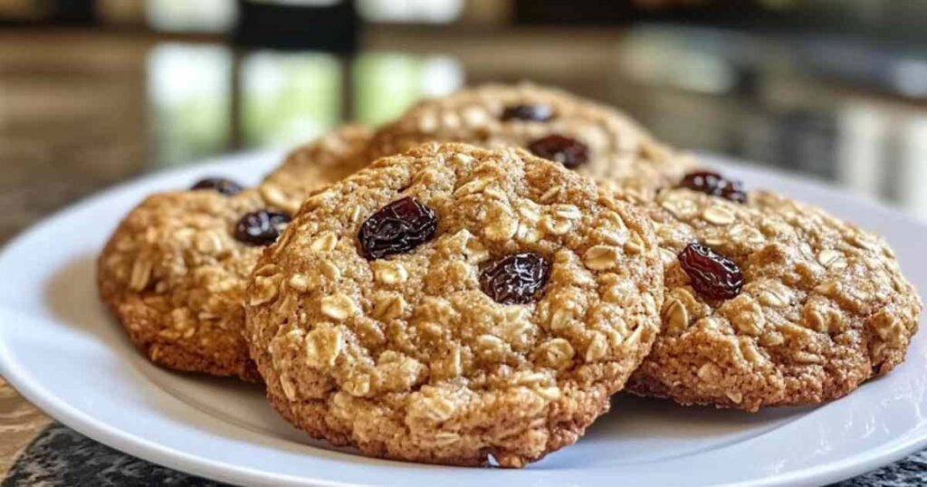 Cookies aux flocons d’avoine servis avec un verre de lait