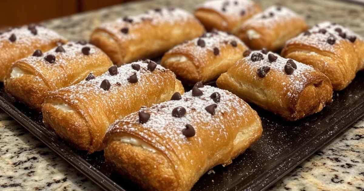 Cannoli italiens authentiques avec garniture à la ricotta et pépites de chocolat