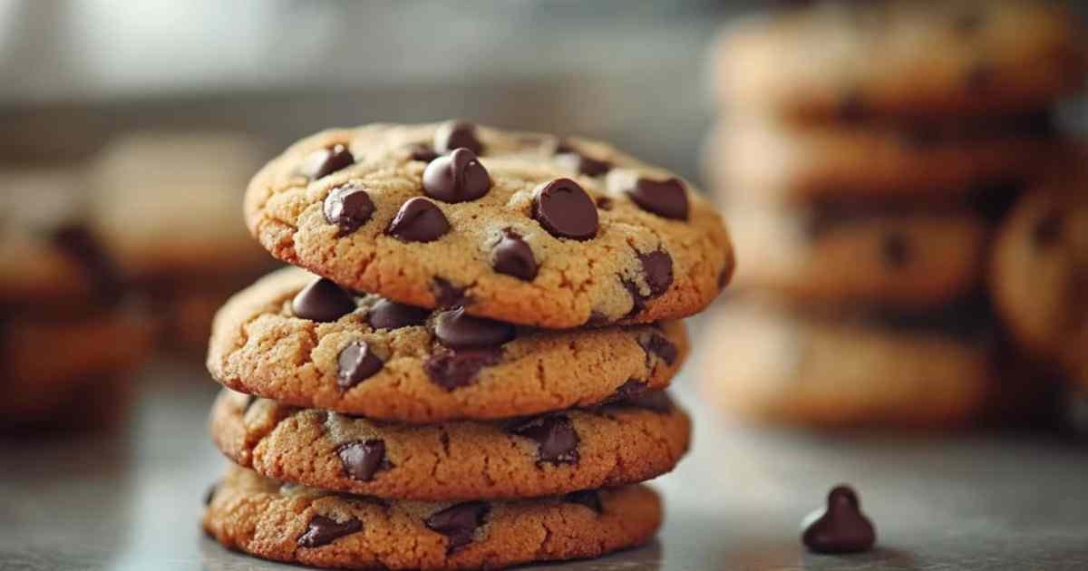 Cookies puffy aux pépites de chocolat fraîchement sortis du four