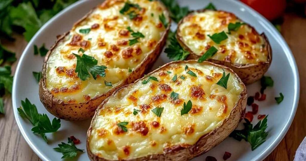 Préparation de pommes de terre gratinées au fromage avec disposition des pommes de terre en couches