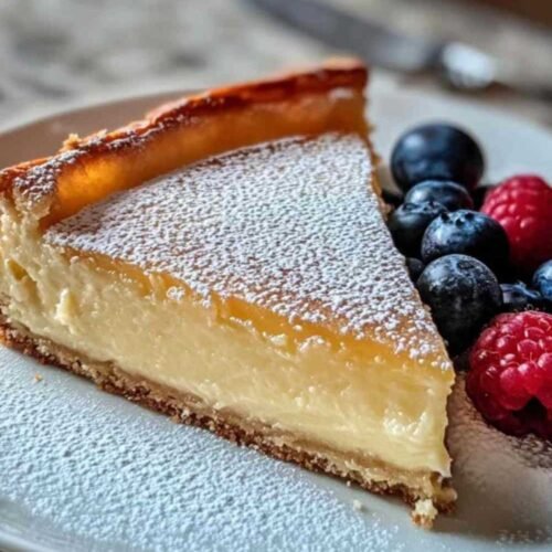 Gâteau au yaourt crémeux démoulé sur une grille de refroidissement