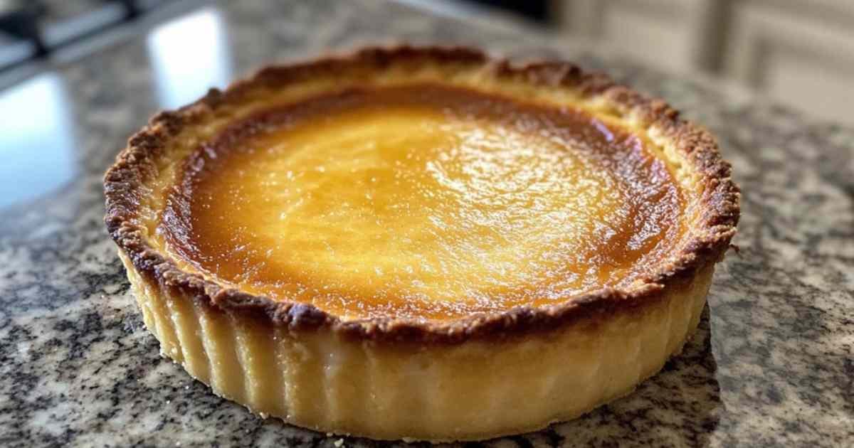 Flan parisien traditionnel à la vanille avec pellicule caramélisée