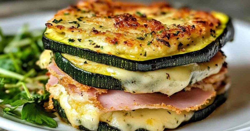 Cordon bleu de courgette doré et croustillant avec cœur de fromage fondant