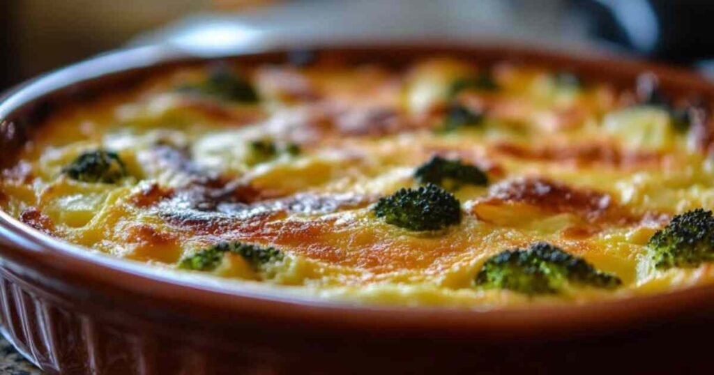 Ingrédients frais pour gratin aux brocolis et pommes de terre