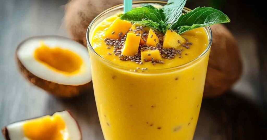 Préparation du smoothie mangue passion étape par étape