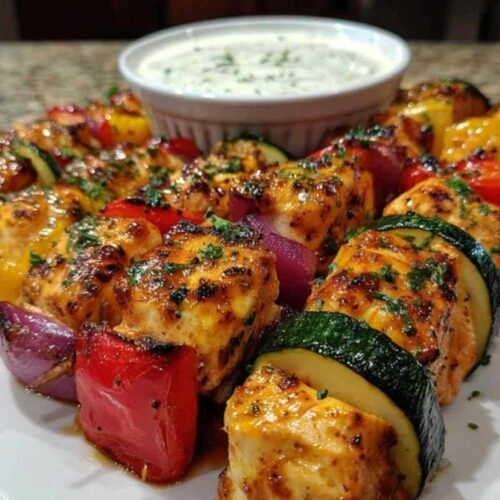 Brochettes de poulet à la grecque marinées au yaourt et aux herbes aromatiques