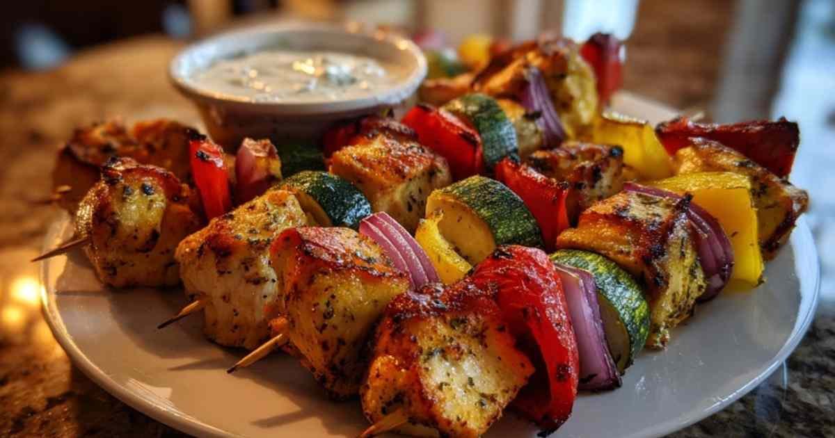 Marinade grecque au yaourt pour brochettes de poulet avec herbes et épices