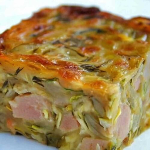 Préparation du brownie salé aux courgettes