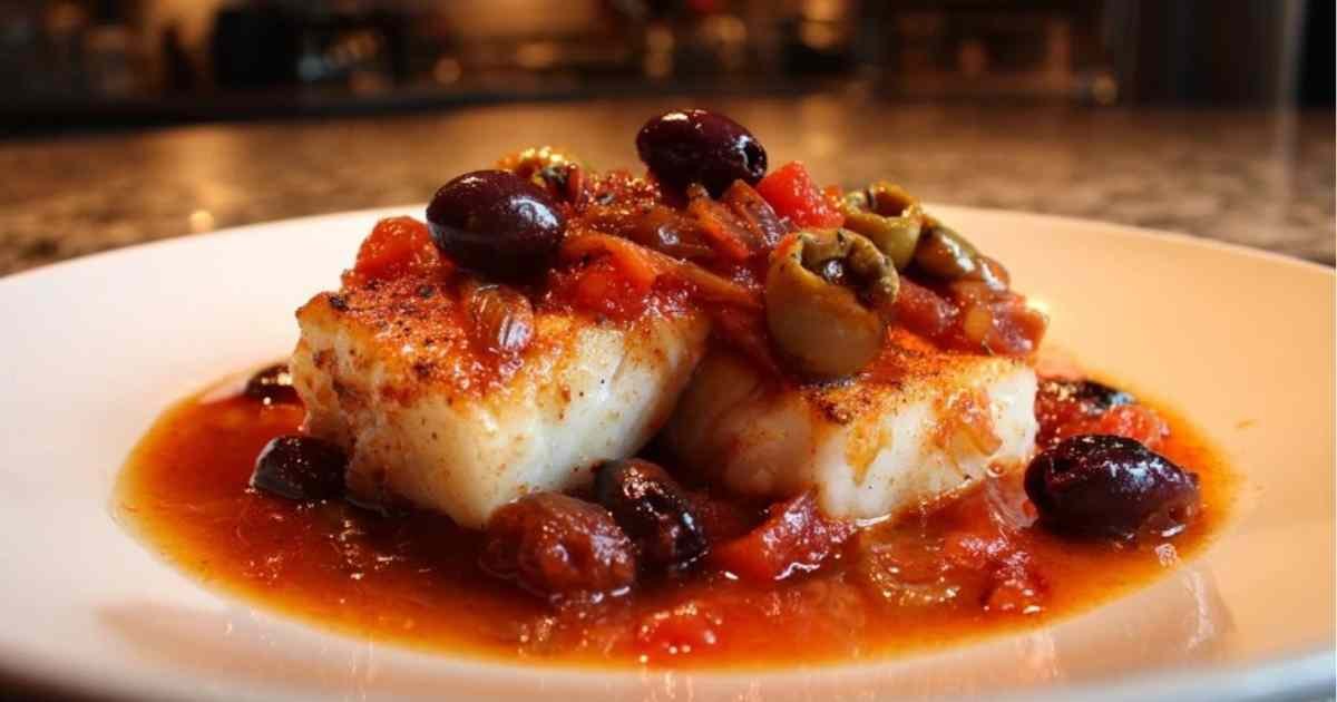 Cuisson des pavés de cabillaud dans la sauce raïto
