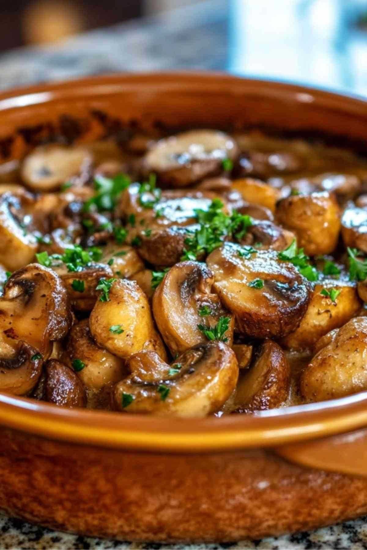 Cuisses de pintade en cocotte aux champignons