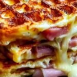 Cuisson d’une gaufre salée dans un gaufrier