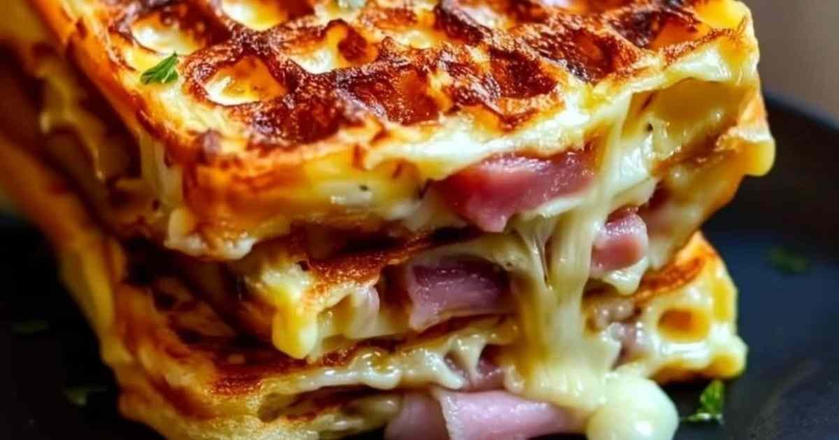 Cuisson d’une gaufre salée dans un gaufrier