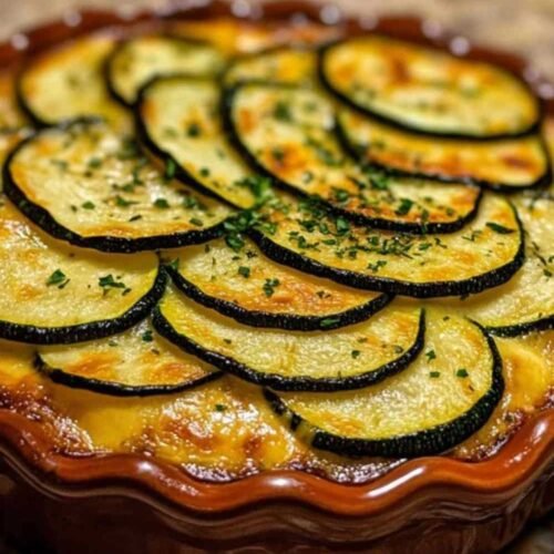 Préparation du gratin de courgettes au thon avant cuisson