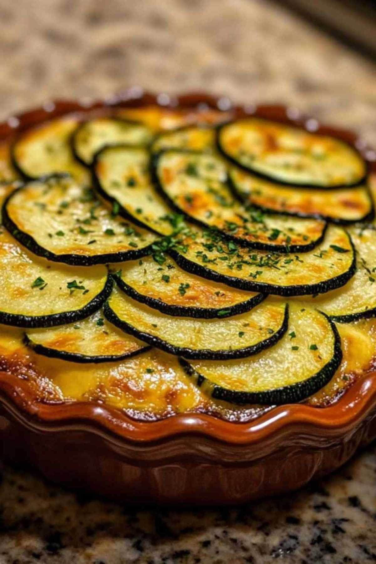 Préparation du gratin de courgettes au thon avant cuisson