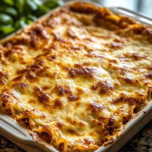 Lasagnes au butternut et chèvre gratinées servies à table