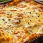 Montage des couches de lasagnes au butternut et chèvre
