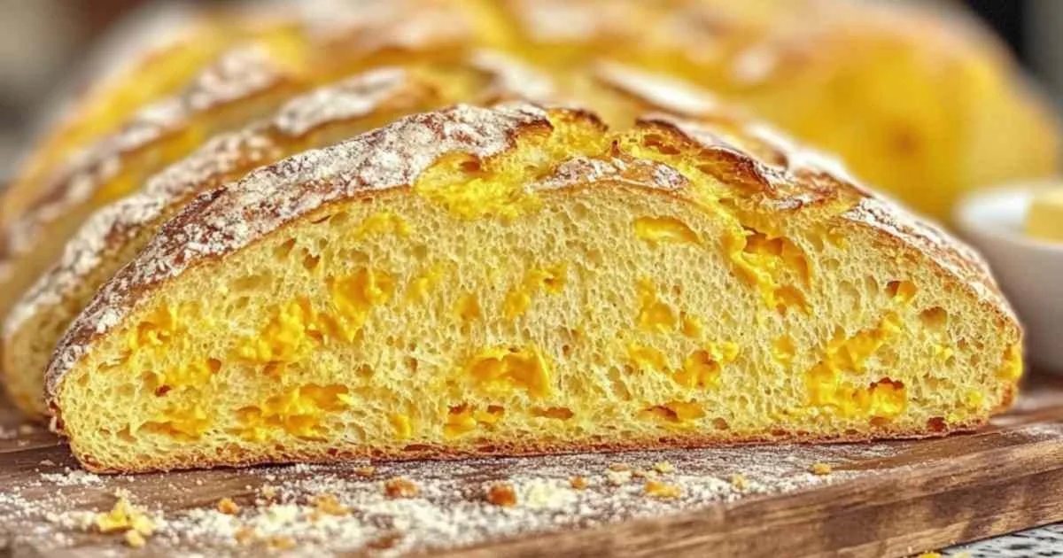 Pain au maïs doré fraîchement sorti du four