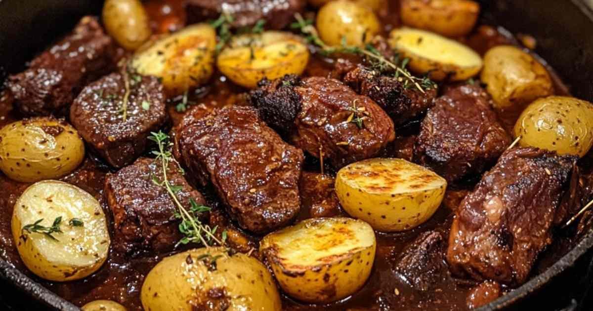 Paleron de bœuf cru assaisonné prêt à être braisé