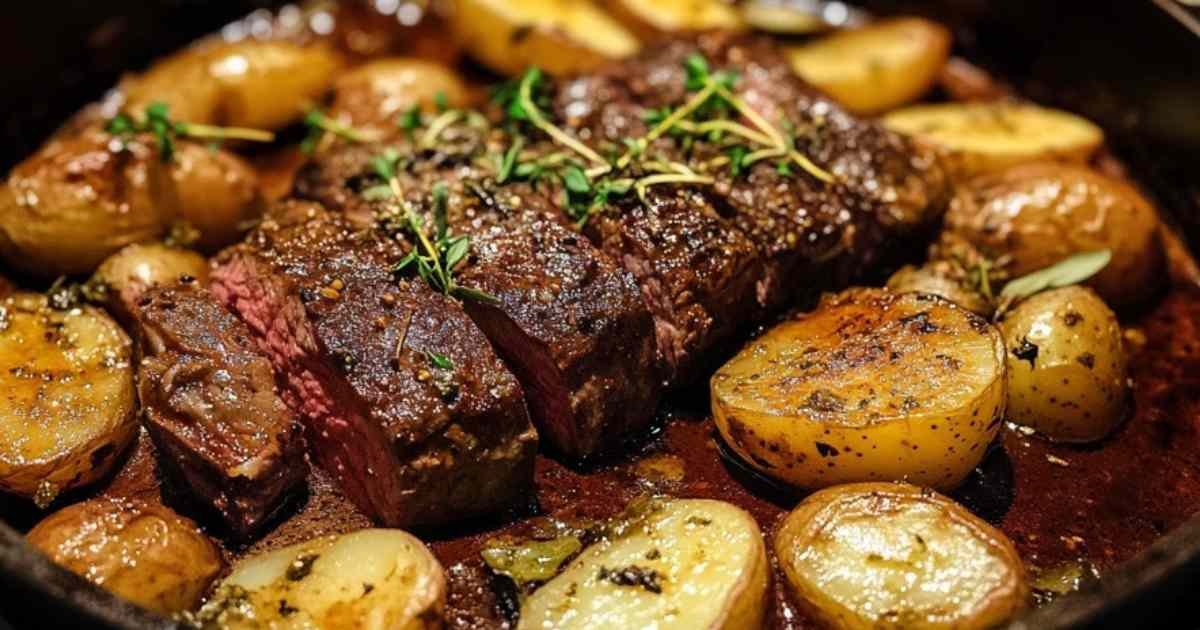 Paleron de bœuf mijoté dans une cocotte avec légumes et bouillon