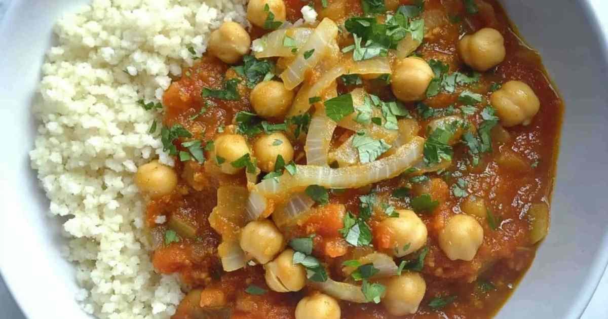 Ingrédients pour la recette de pois chiches à la marocaine