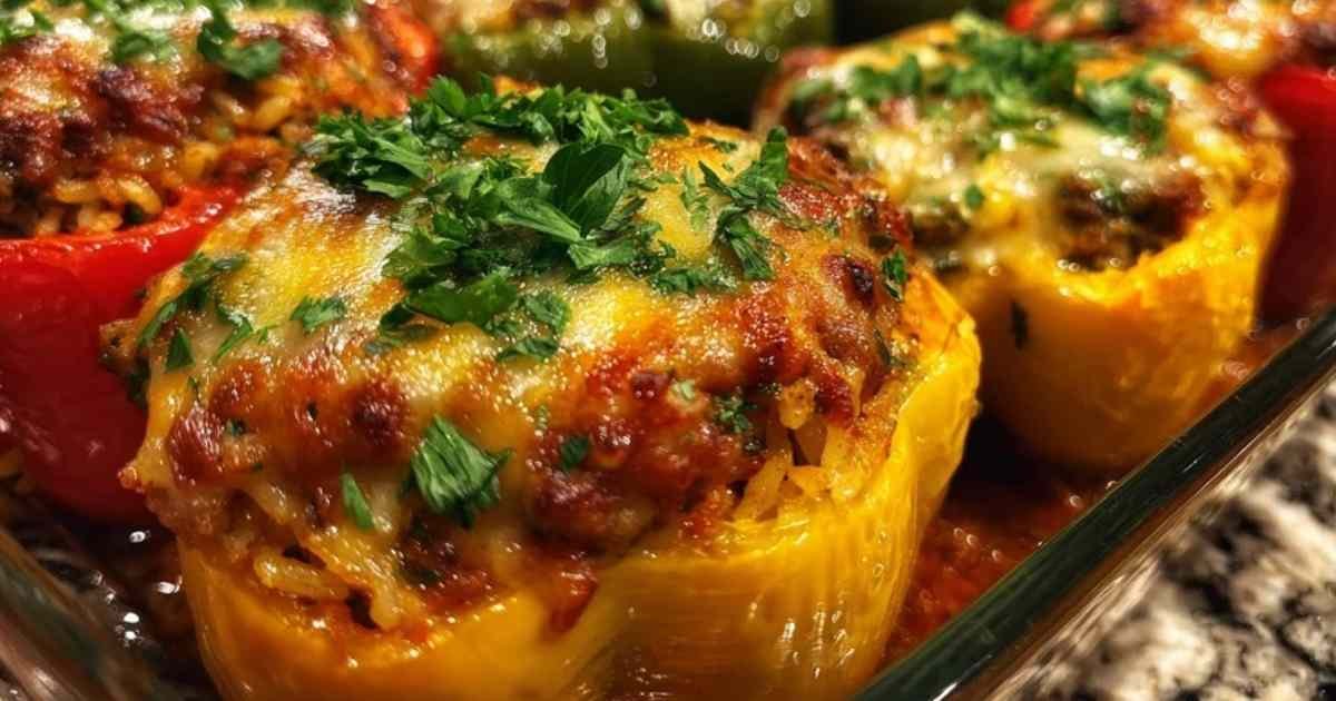 Ingrédients frais pour poivrons farcis faciles