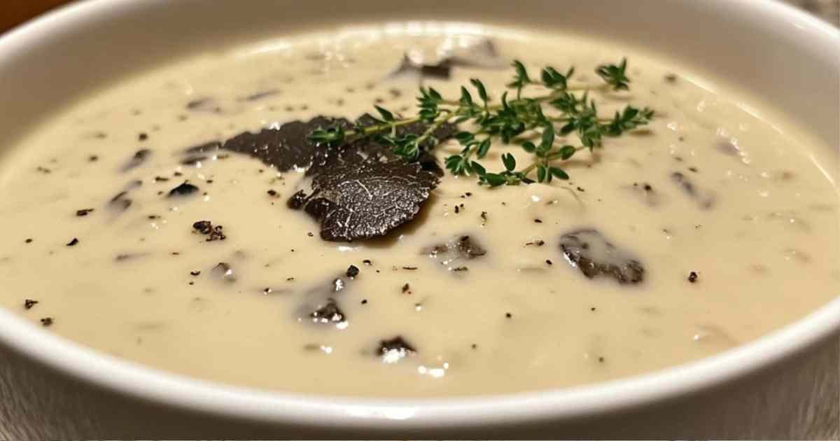 Préparation de la sauce aux truffes dans une casserole
