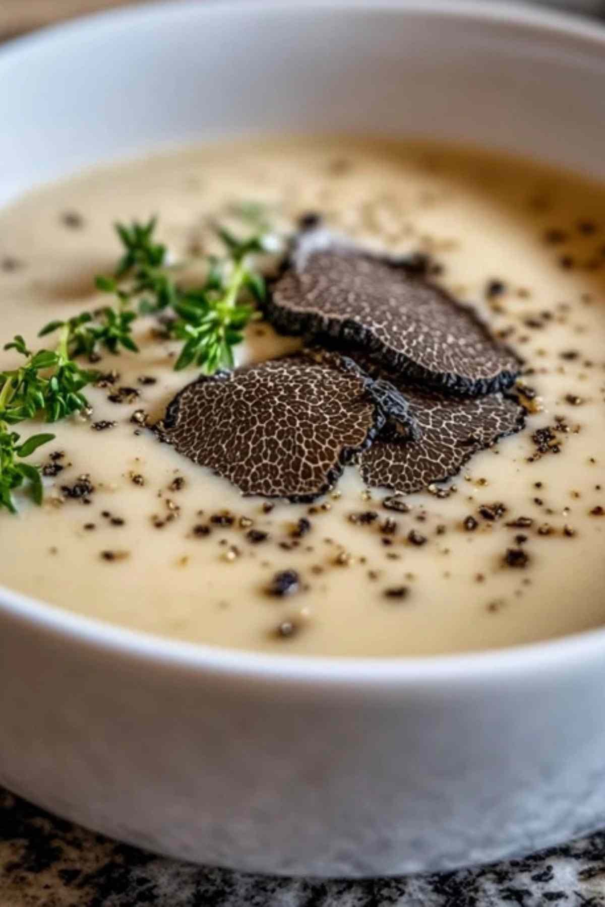 Tagliatelles nappées de sauce aux truffes servies dans une assiette