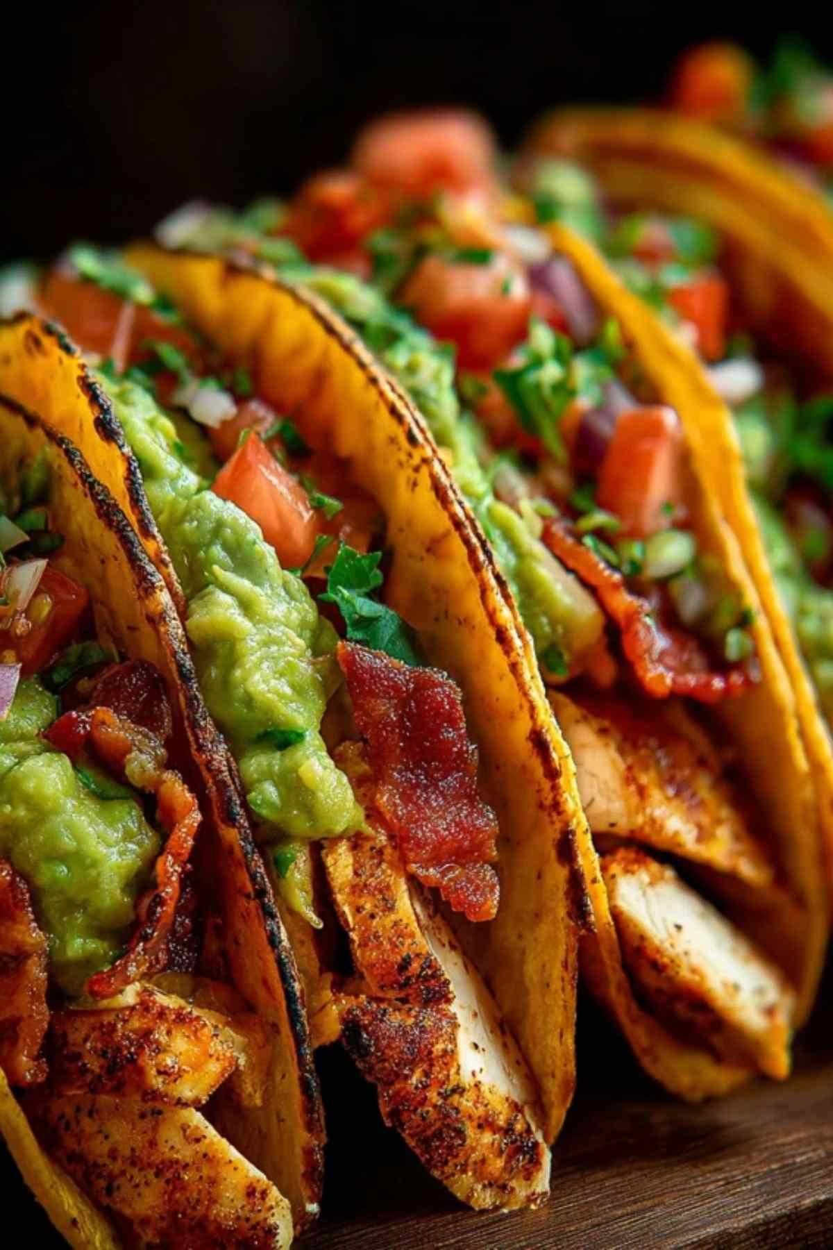 Tortillas façon tacos au poulet et guacamole