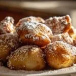 Les ingrédients pour la recette des beignets aux pommes : des pommes Boskoop, de la farine, un œuf, du lait et du sucre.