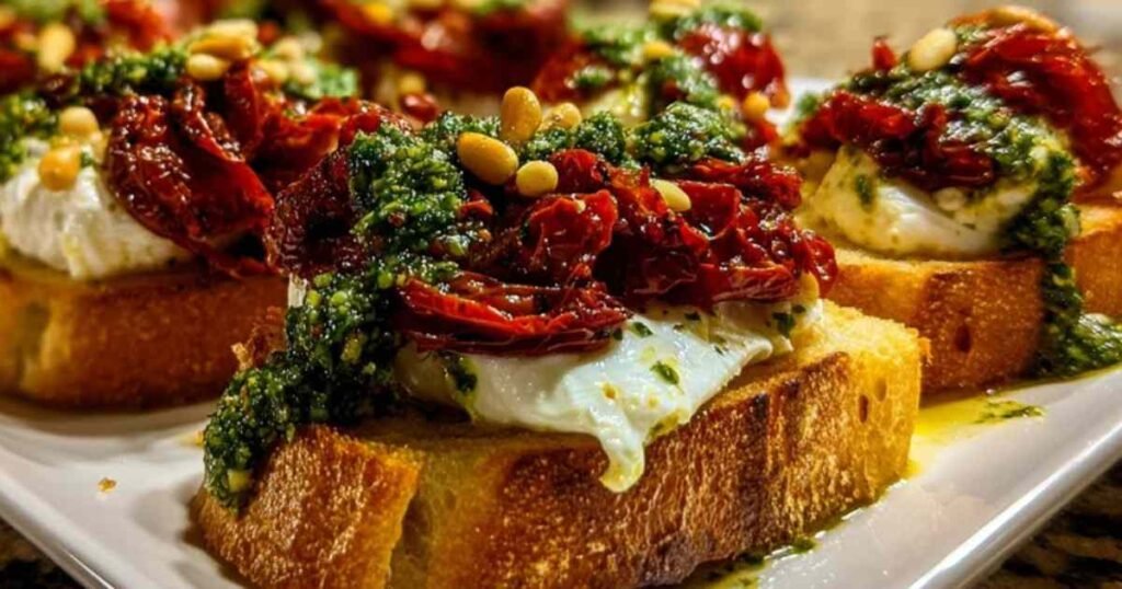 Préparation du pesto de basilic frais pour bruschetta