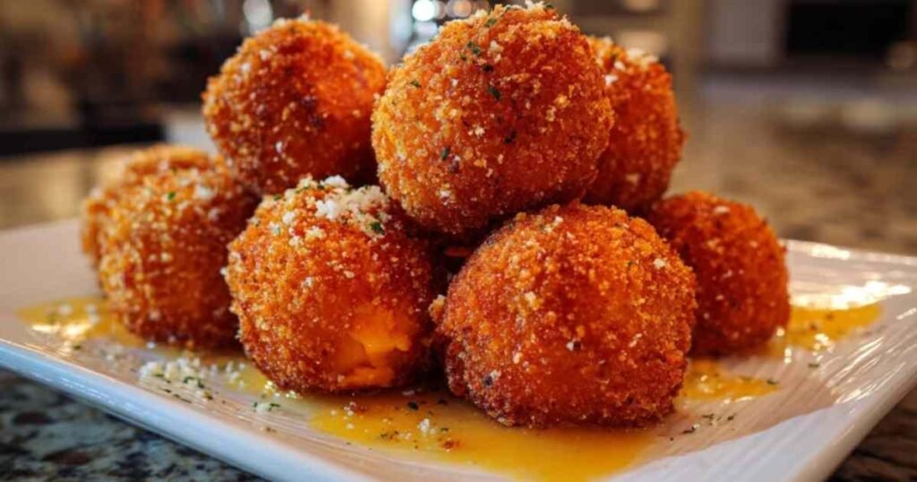 Croquettes de patate douce dorées disposées sur une plaque de cuisson
