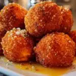 Croquettes de patate douce dorées disposées sur une plaque de cuisson