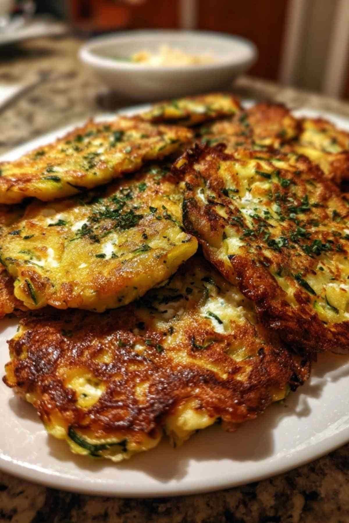 Mélange courgettes râpées feta œufs dans saladier