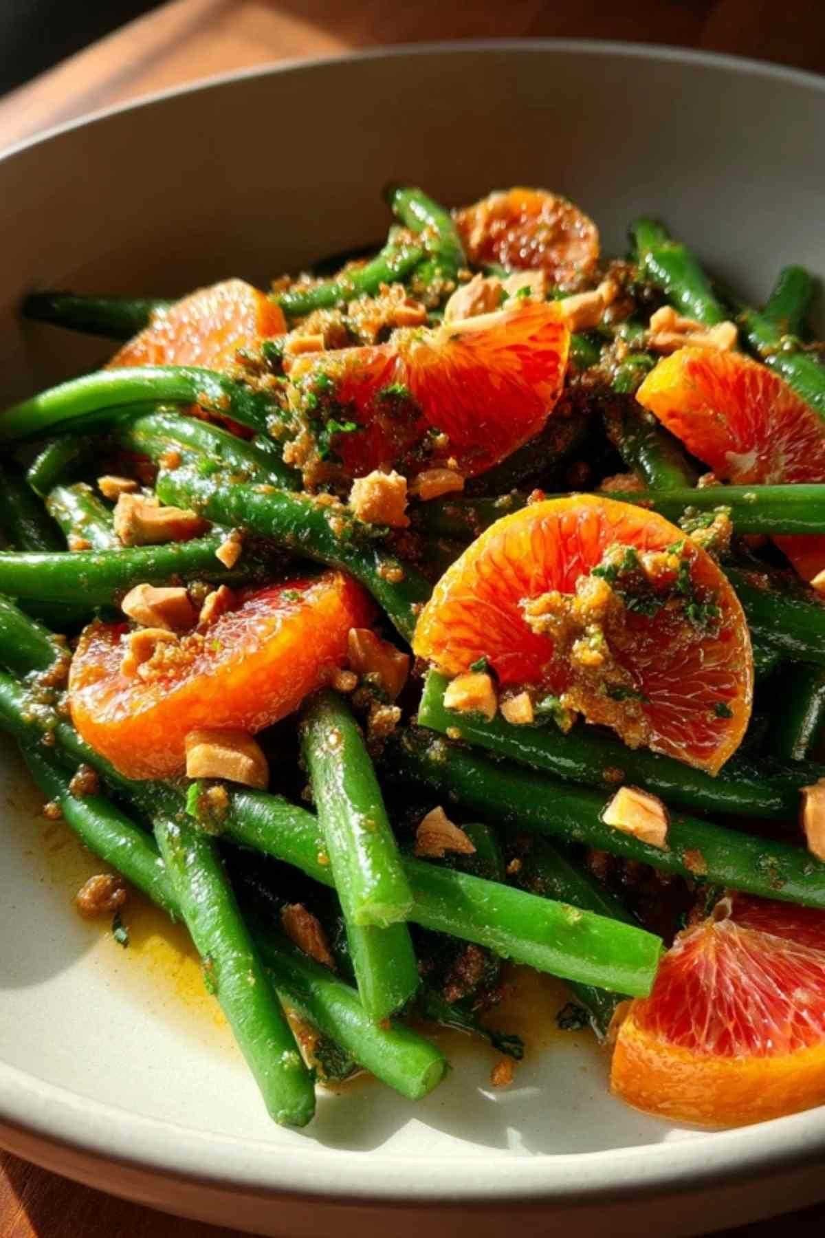 Salade Vibrante d'Haricots Verts et Oranges Sanguines