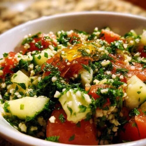 Ingrédients frais pour la recette du taboulé libanais : persil, menthe, tomates, citron.
