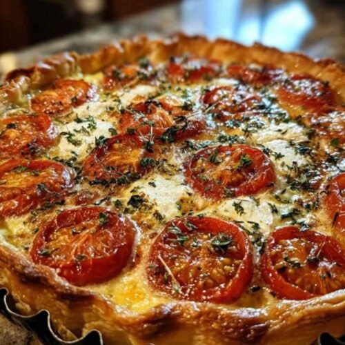 Ingrédients pour tarte aux tomates : pâte feuilletée, tomates, moutarde, fromage de chèvre
