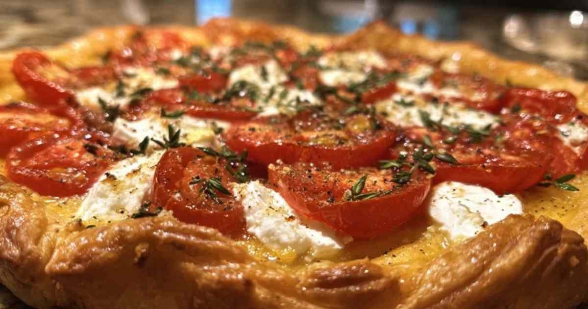 Étapes de préparation tarte tomates moutarde avant cuisson