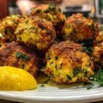 Assiette de boulettes de courgettes avec sauce tzatziki