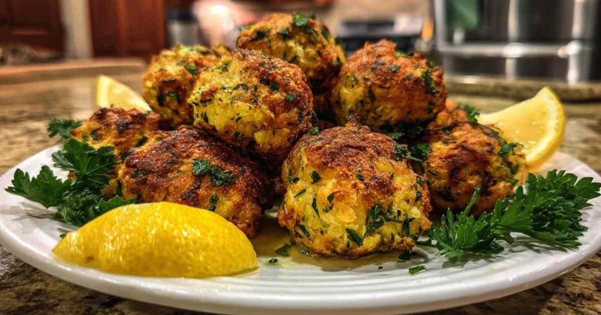 Assiette de boulettes de courgettes avec sauce tzatziki