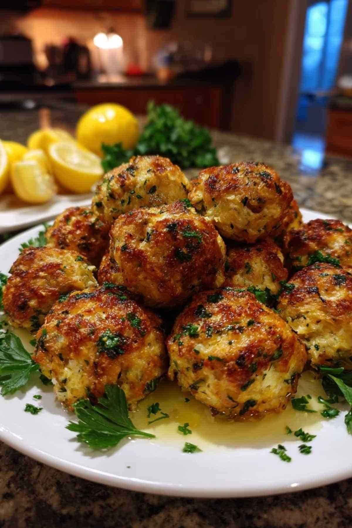 Boulettes de courgettes dorées sortant du four