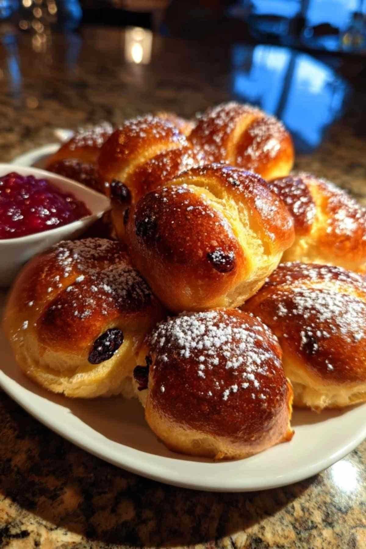 brioches au yaourt aux raisins