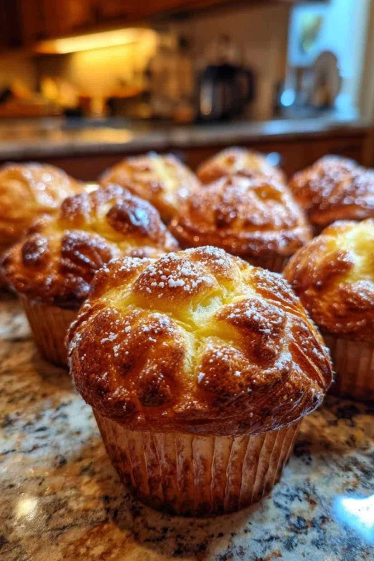 Étapes de façonnage des cruffins montrant l'étalement et l'enroulement de la pâte