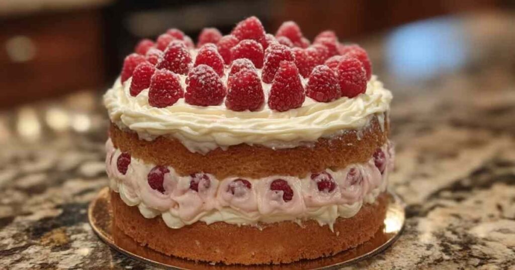 Préparation crème au beurre meringue suisse pour gâteau framboises