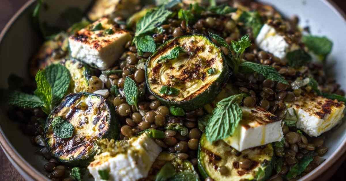 Cubes de feta marinée dans l'huile d'olive avec origan et épices dans un bol