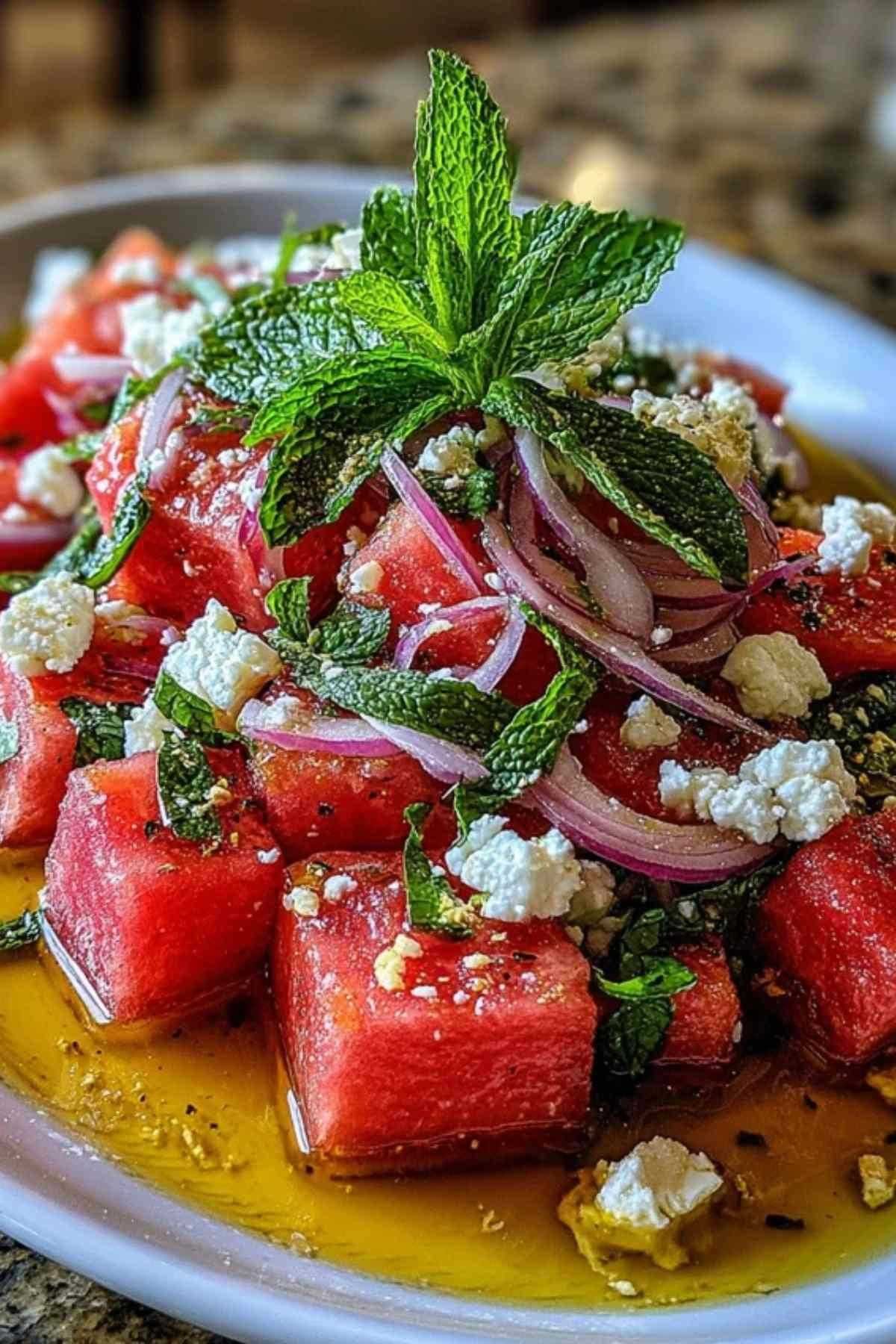 salade de pastèque feta menthe