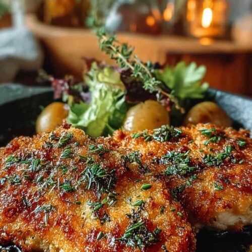 Blanc de poulet pané au parmesan et herbes avant cuisson
